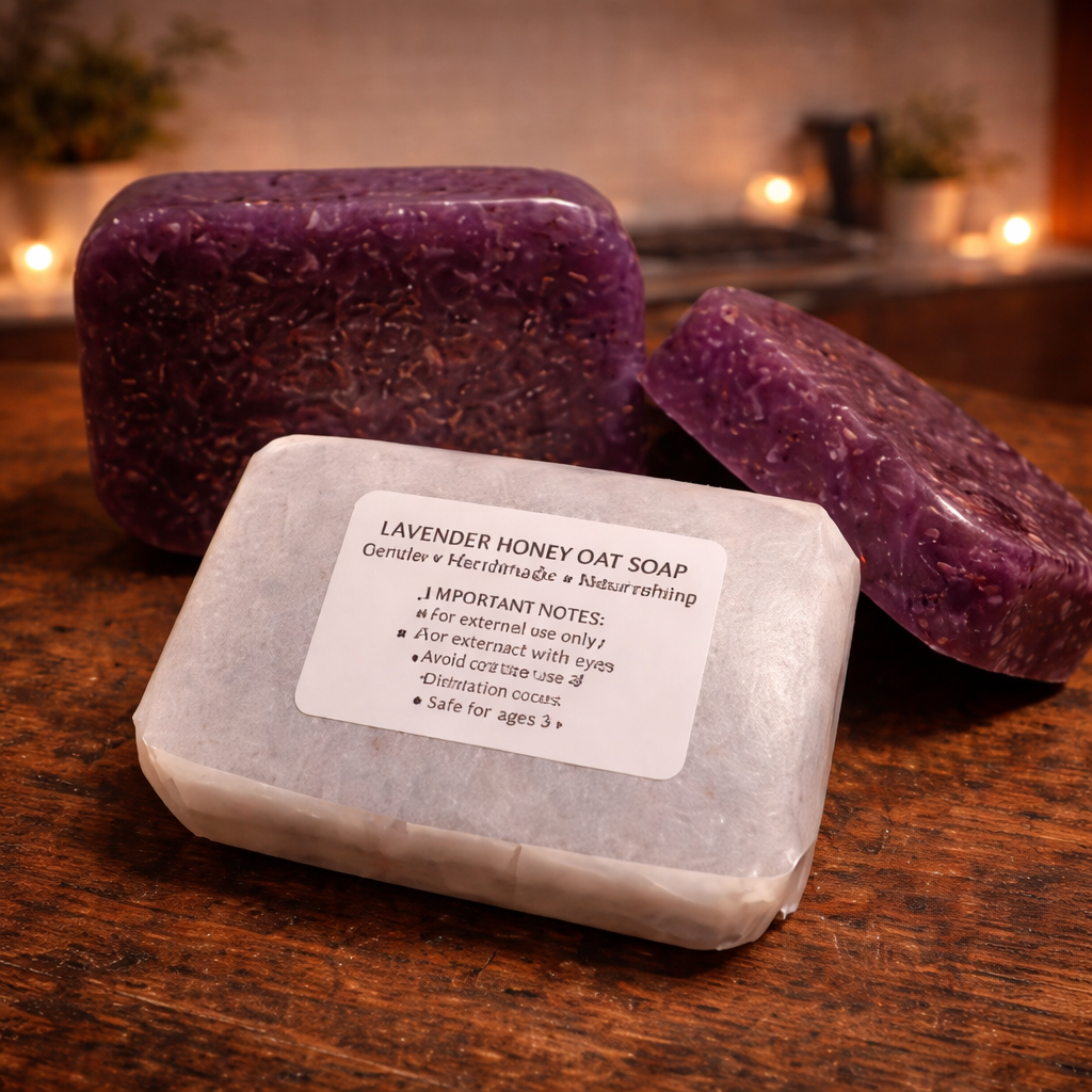 Lavender Honey Oat Bar Soap | Handmade Small Batch Soap