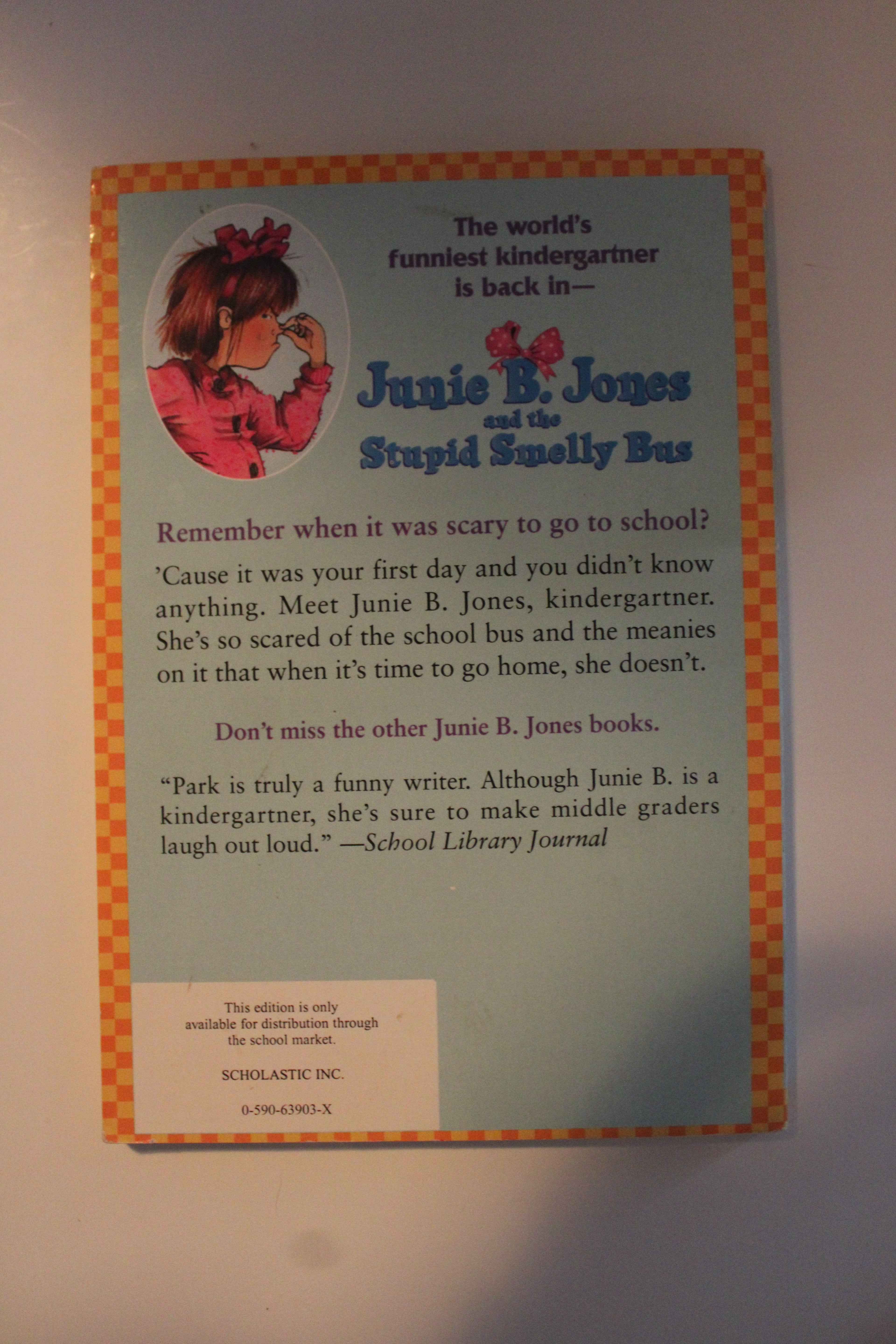 Junie B. Jones and the Stupid Smelly Bus by Barbara Park | Kids Chapter Book | Used Copy
